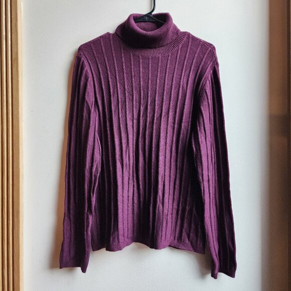 Ann Taylor Purple Ribbed Turtleneck Size Large - Picture 7 of 14